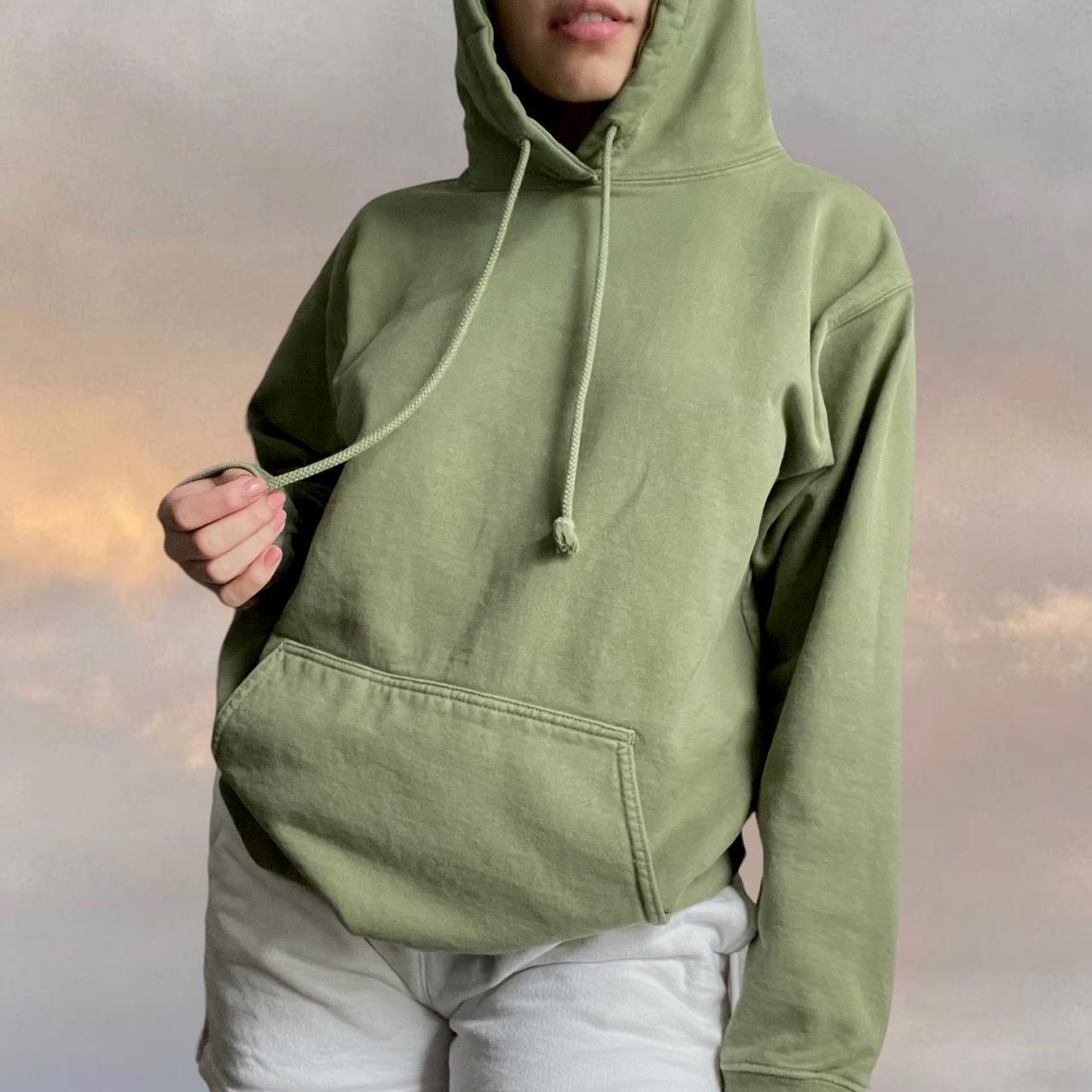 Green hoodie Brandy Melville oversized hoodie in... Depop