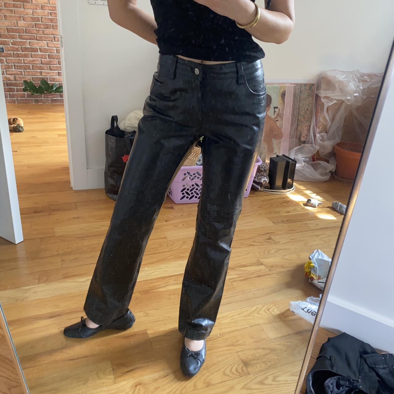 Vintage 90s gap leather bootcut pants size 4 about. Depop