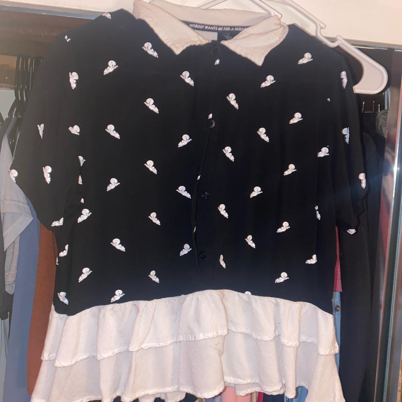 Lazy Oaf Women's Crop top - Black/White - S – Rep… - image 2