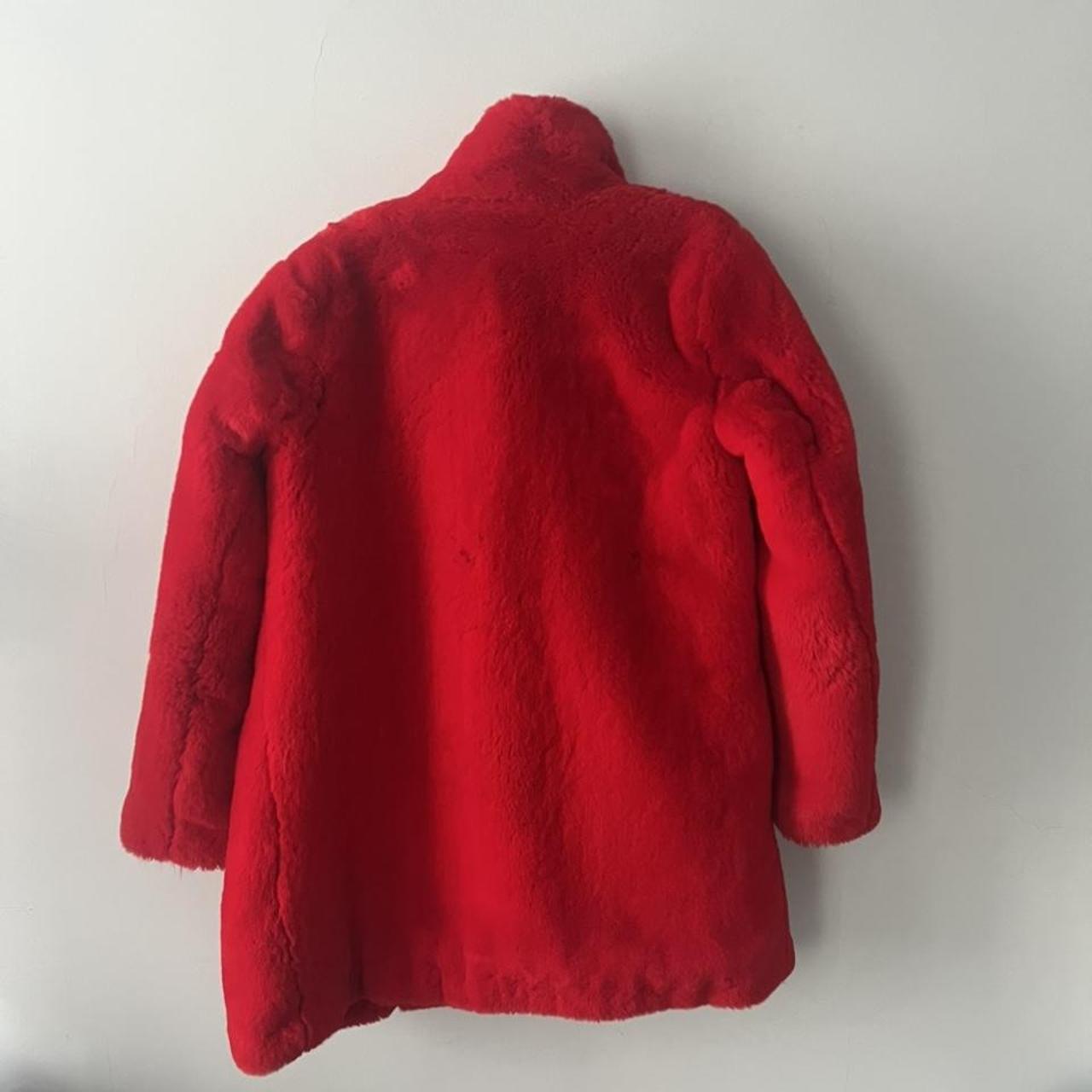 Apparis red faux fur coat Bold statement perfect for... - Depop