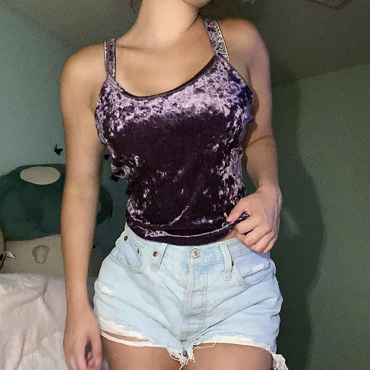 velvet tank top super cute basic velvet cami top - Depop