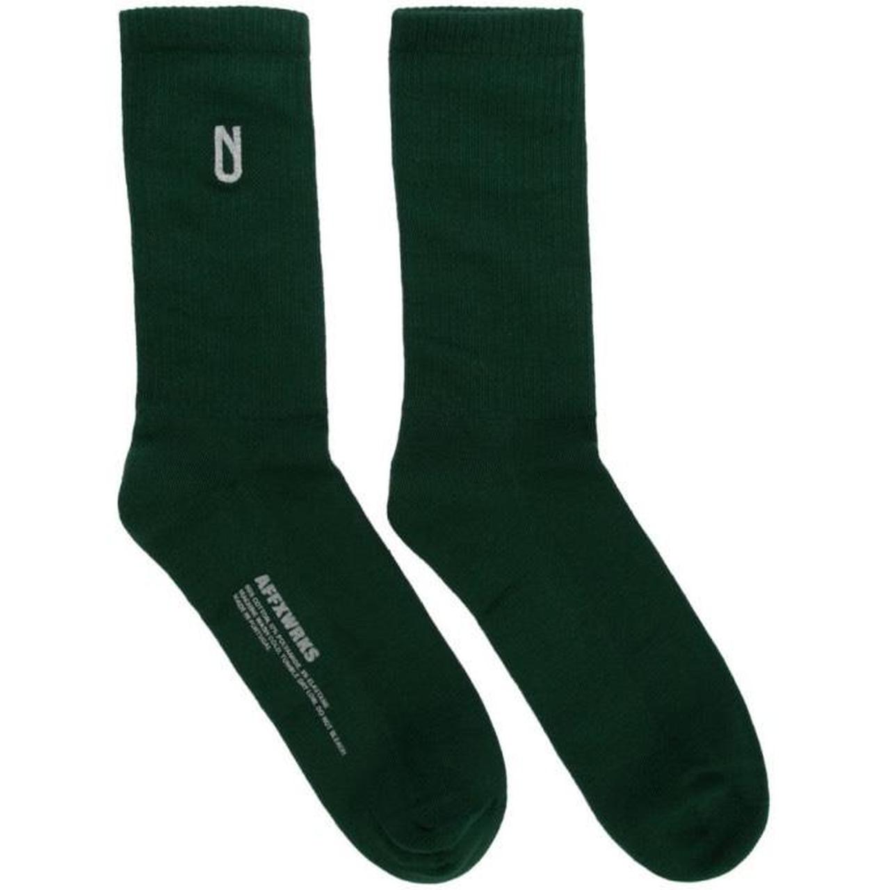 Affix Men's Black and Green Socks (5)