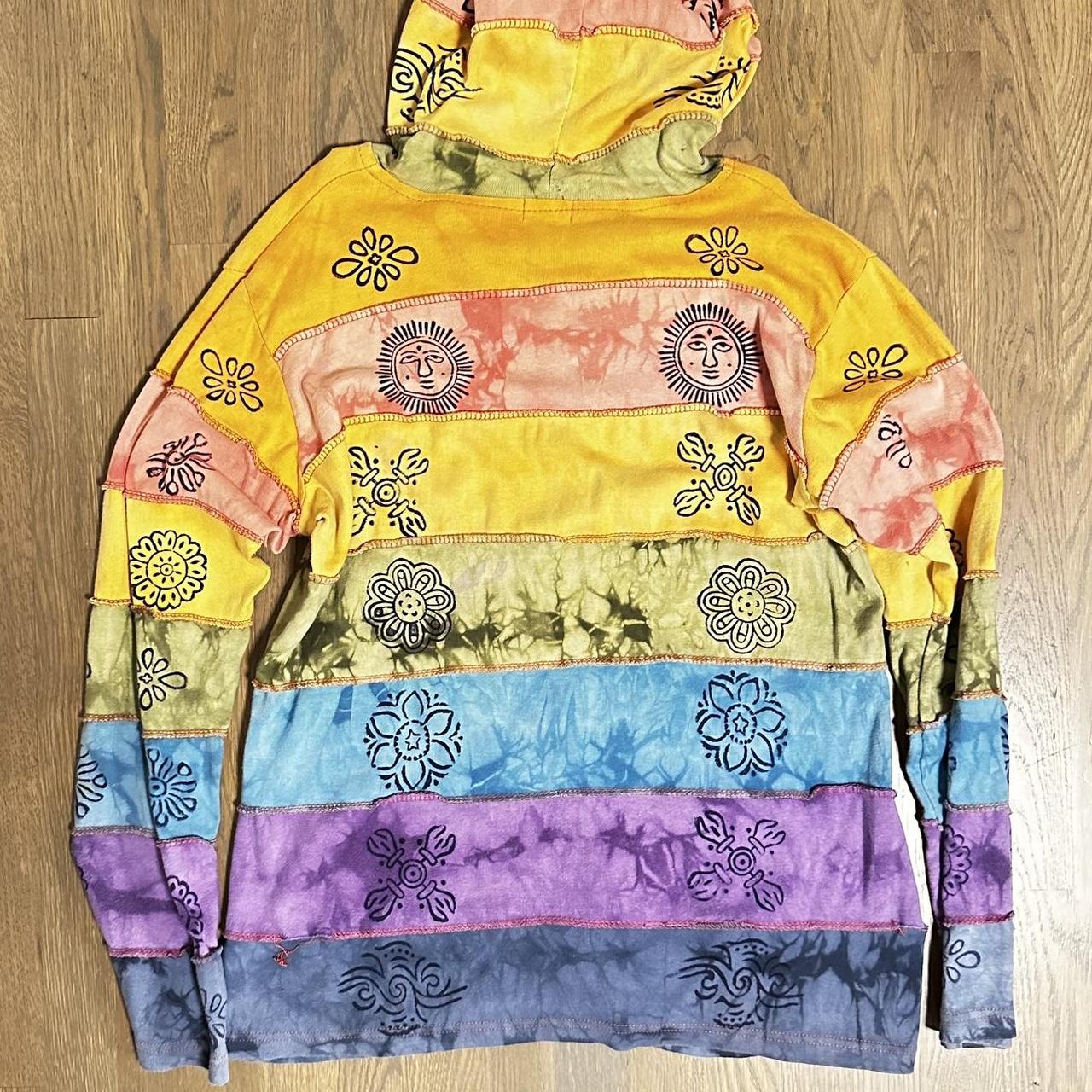 Tie dye patchwork zip-up Sized XXL but fits true large - Depop