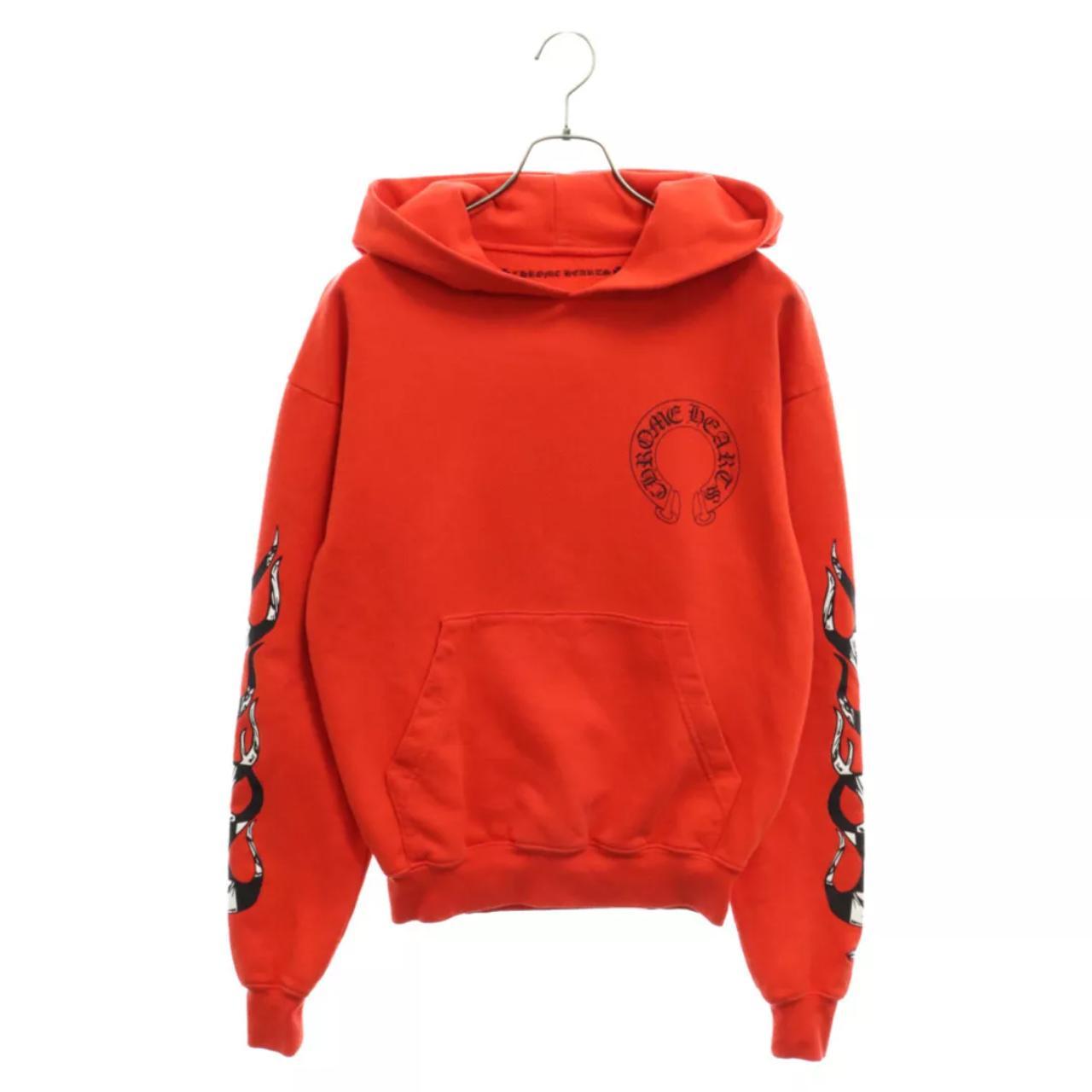 【Chrome Hearts】x Matty Boy PPO U HD PLVR Red Sweatshirt Chrome Hearts x Matty Boy Flames Hoodie Red Men's - US