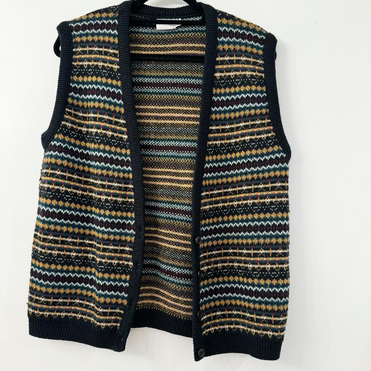 Vintage oversized knit vest Size Large 🌺Fast Depop