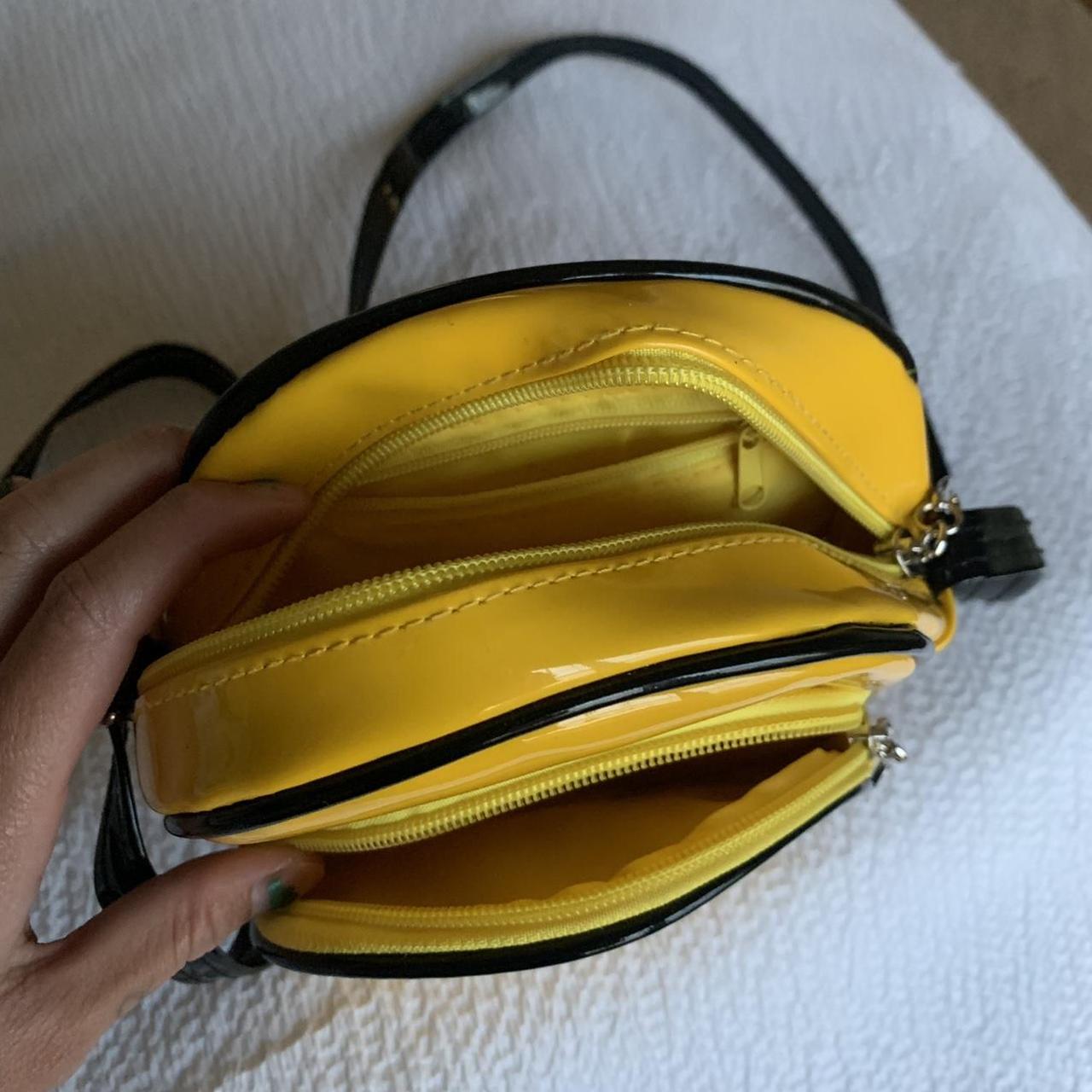 Women's Yellow and Black Bag | Depop