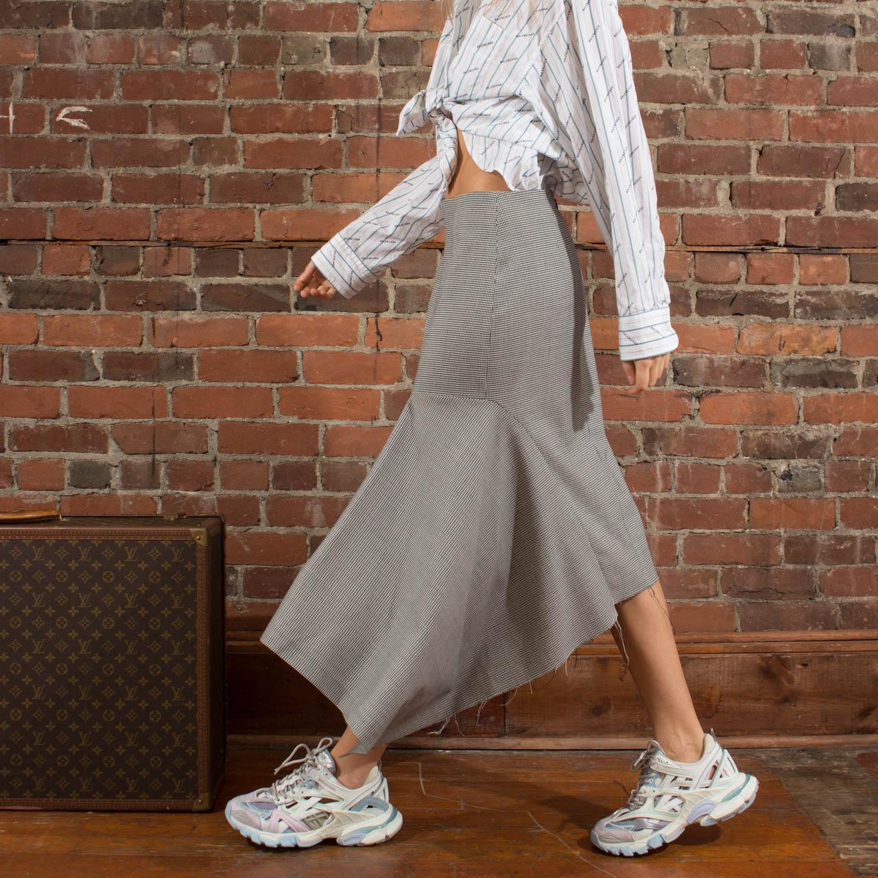 Balenciaga Herringbone Wool 2017 Asymmetrical Skirt | Depop