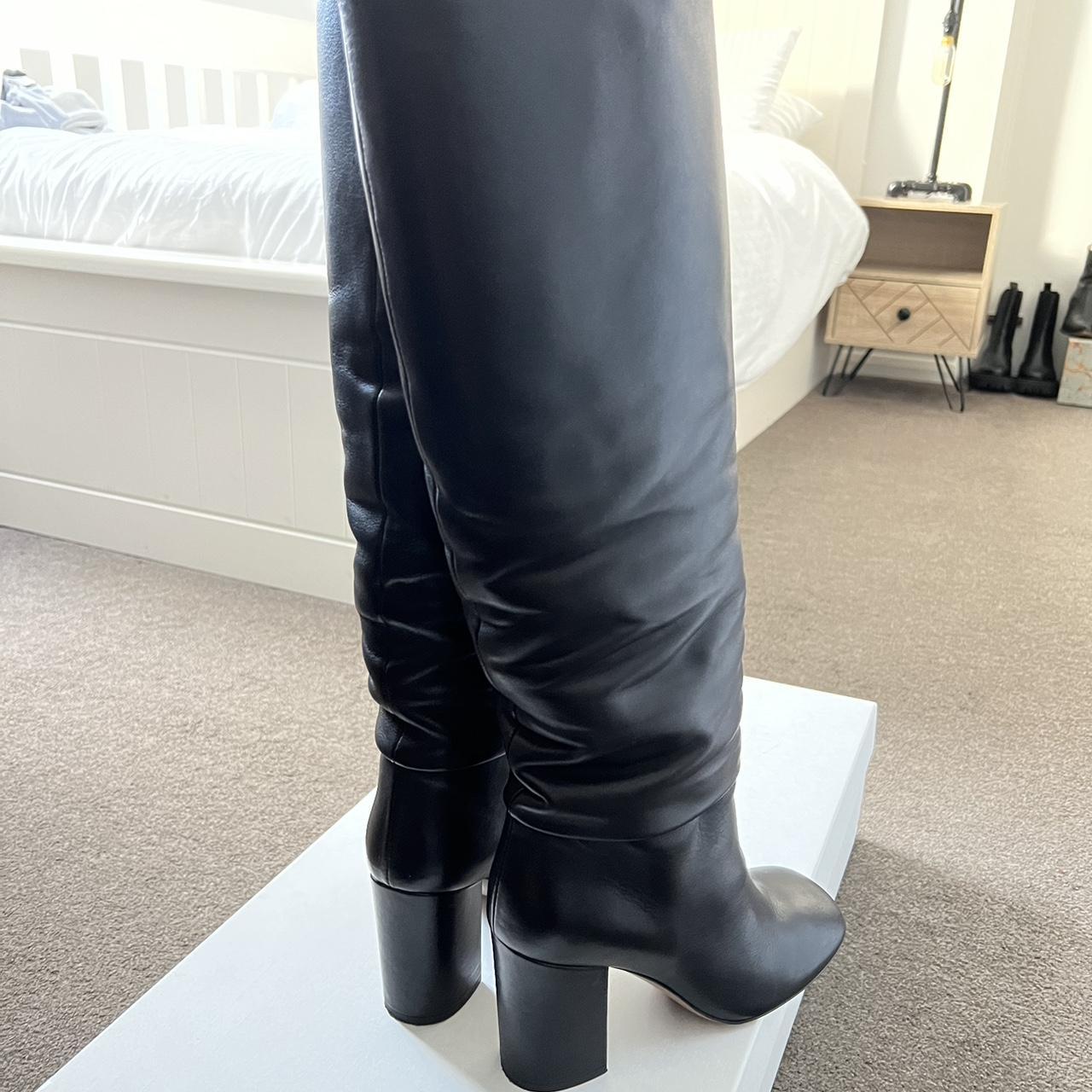 Arket black leather boots Knee-high, size 37 / UK... - Depop