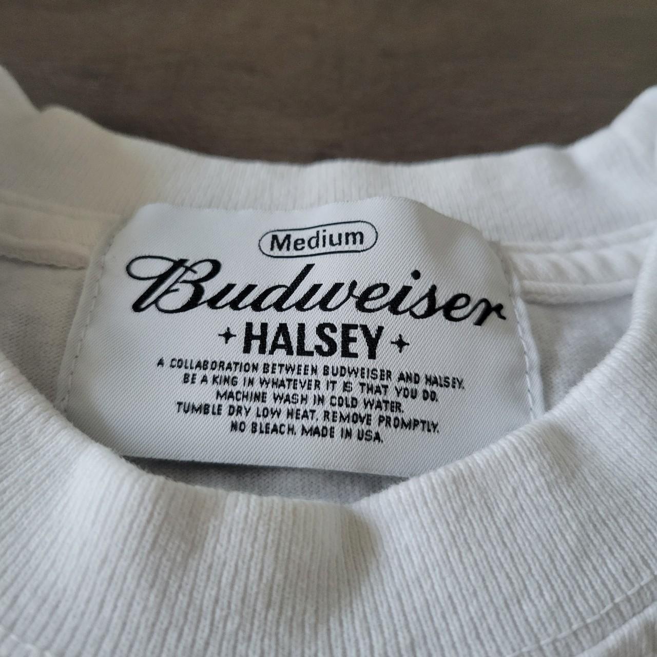 halsey x budweiser collab tee shirt, tag says size... - Depop