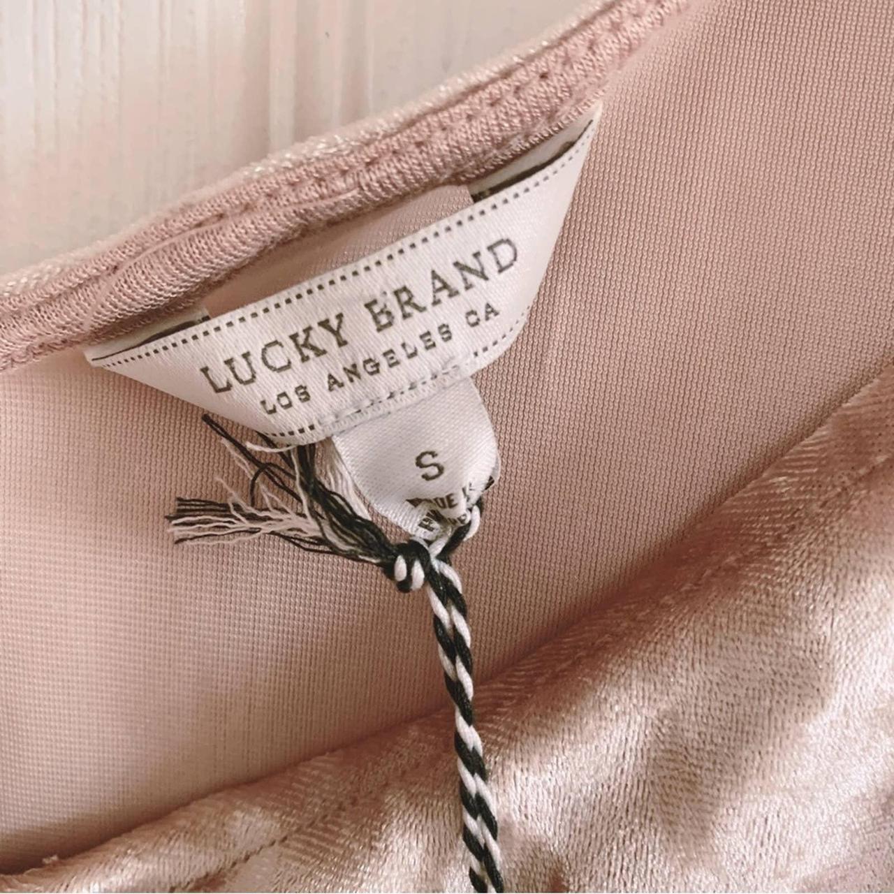 Lucky Brand Blush Pink Crush Velvet V Neck Cami - Depop