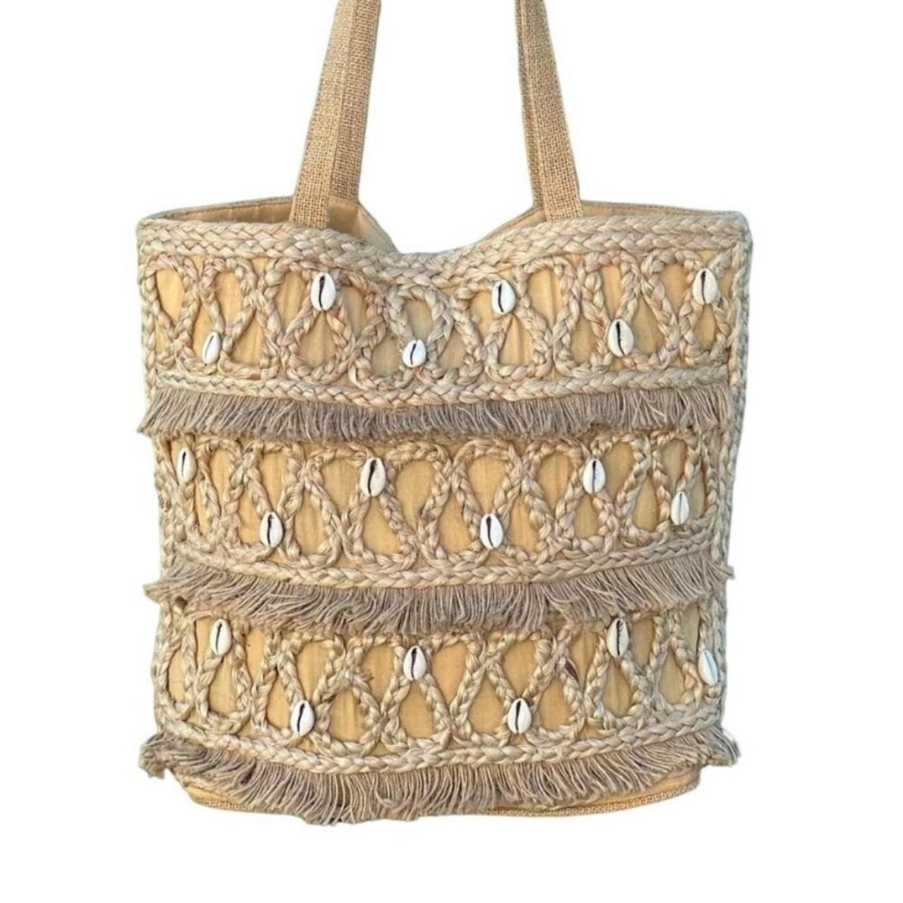 Salt + Umber newest The Isla Jute Seashell Tote Bag