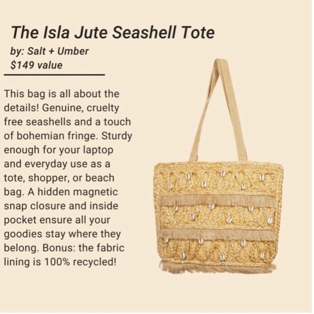 Salt + Umber The Isla outlets Jute Seashell Tote Bag