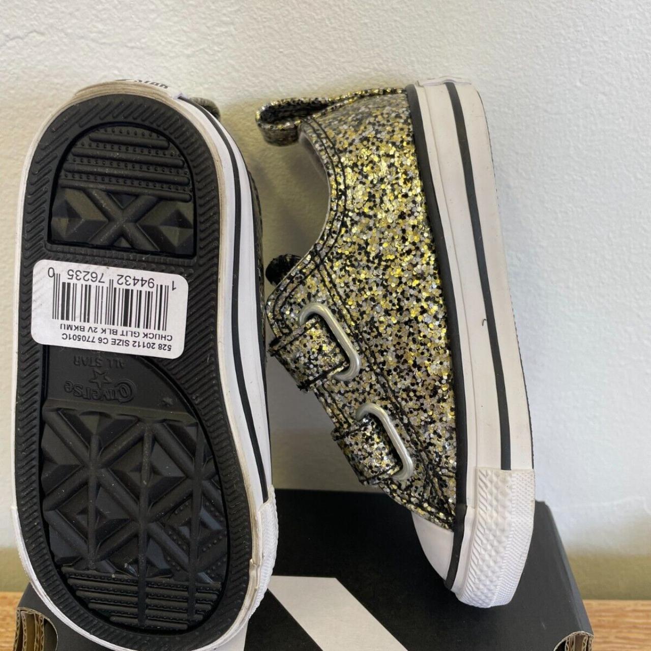 Converse Childrens Infant Chunky Glitter Shoes UK 6... Depop