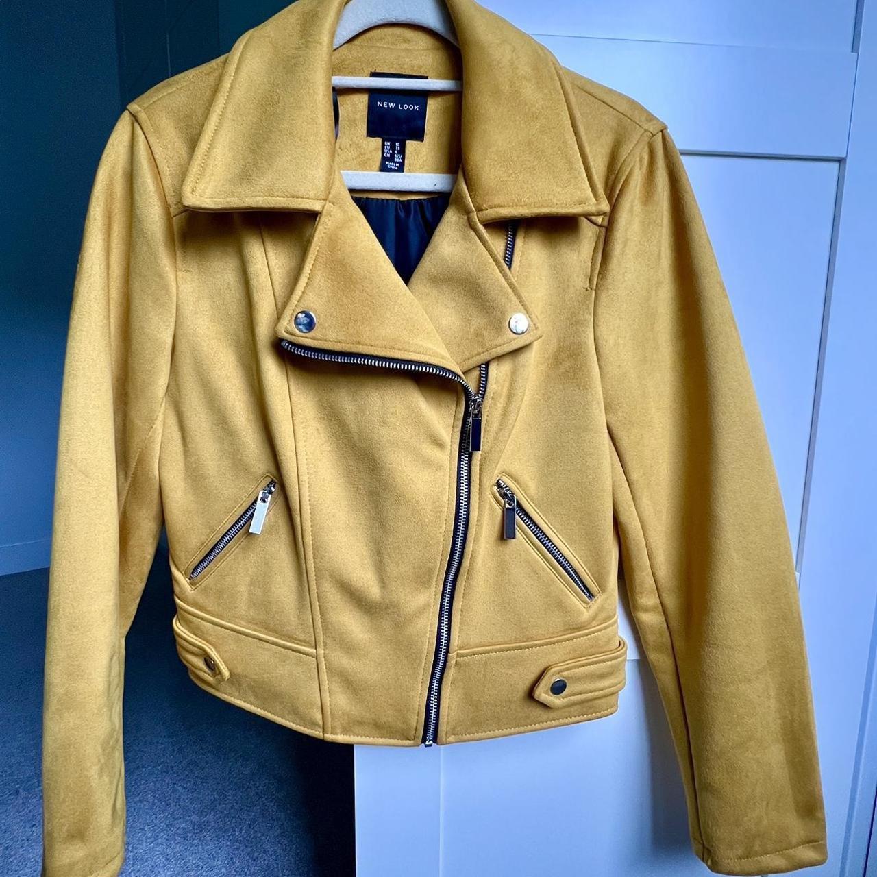 New Look Mustard Yellow Suede Biker