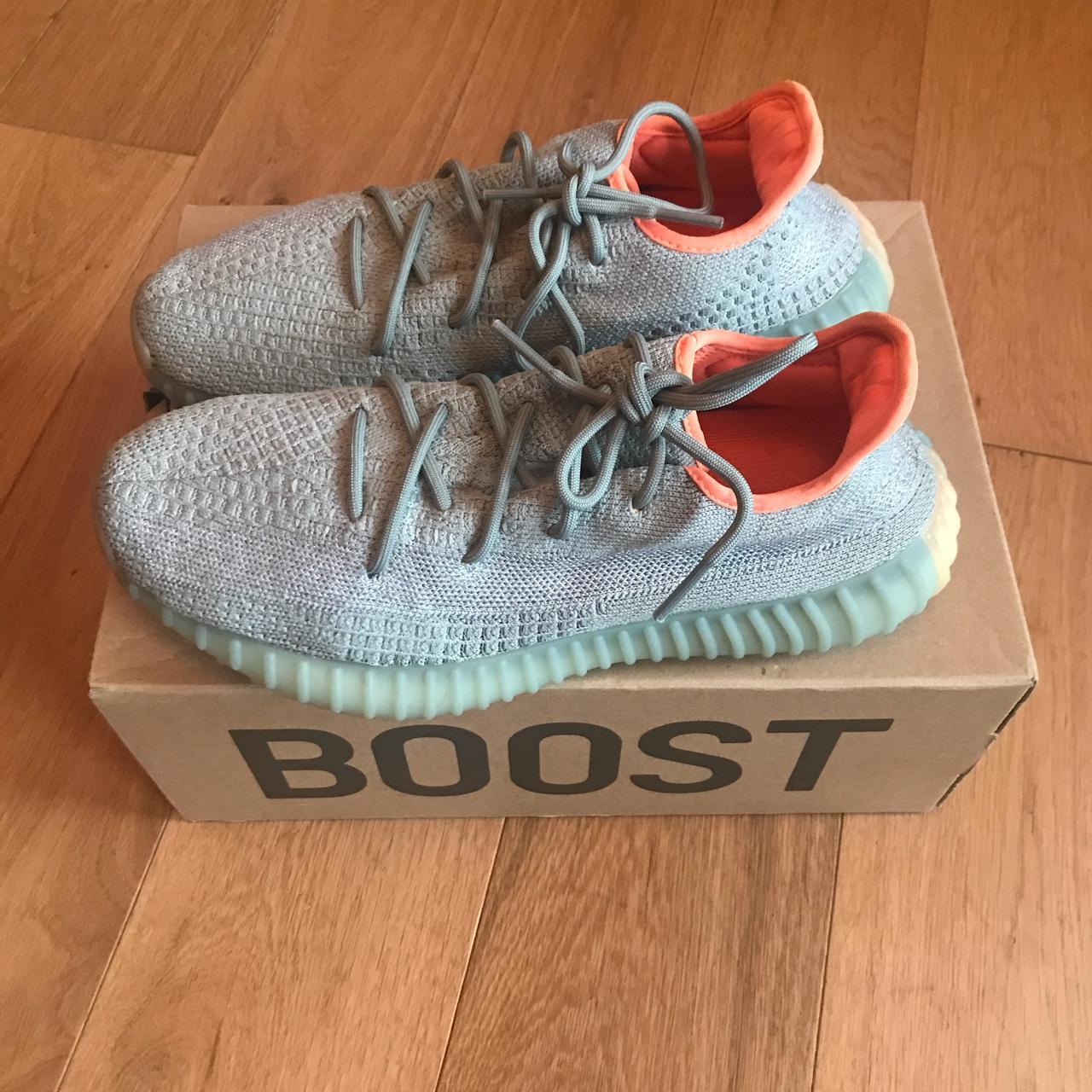yeezy grey orange stripe