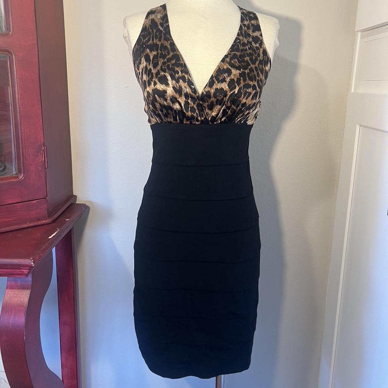 Y2k Maria Bianca Nero leopard print black bandage... - Depop