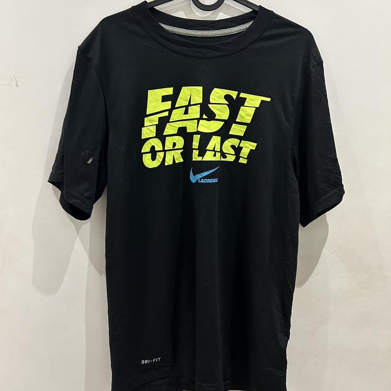 black and neon nike shirt