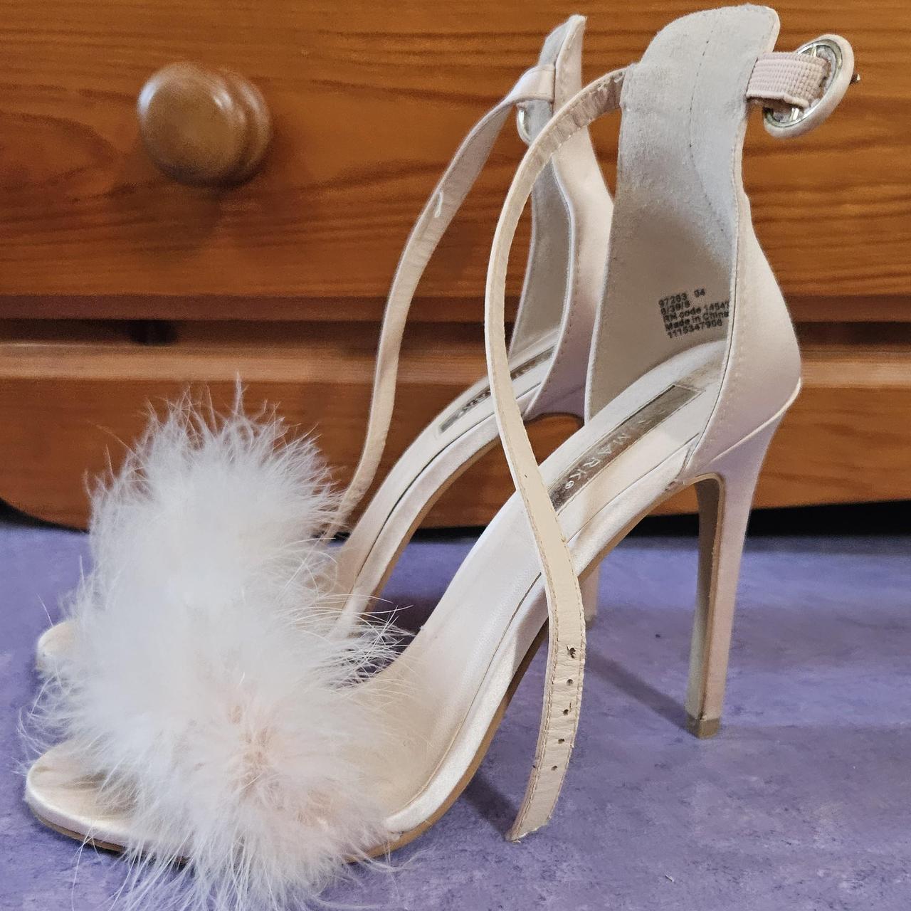 Pink fluffy heels on sale