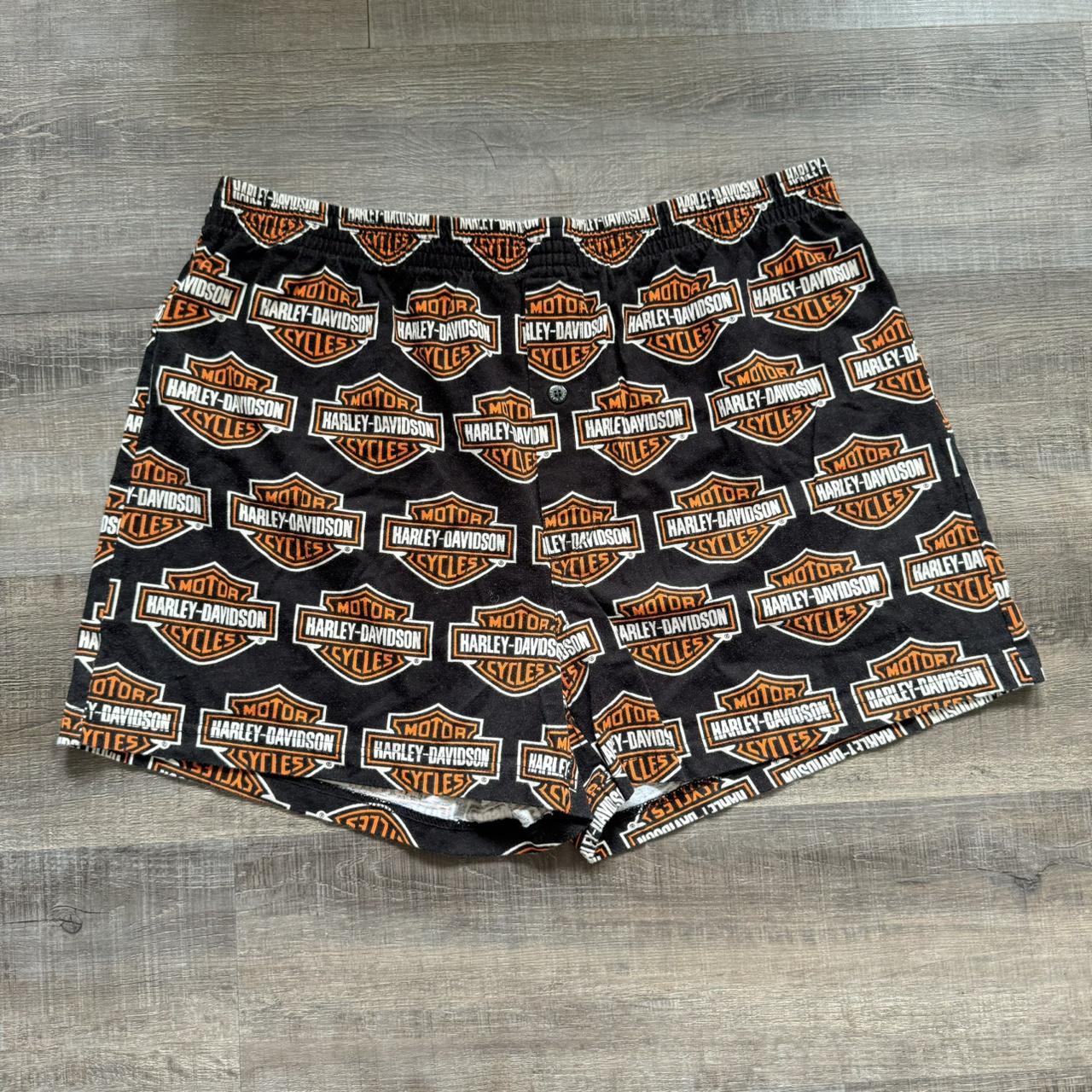 Vintage Harley davidson monogram boxer shorts Size. Depop