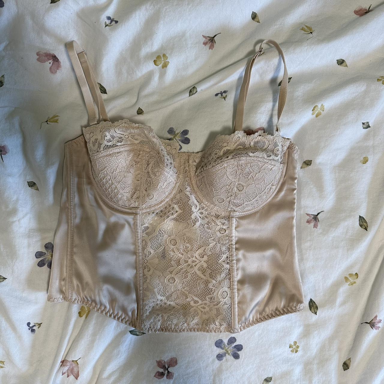 Urban outfitters cream corset. Size medium. Hardly... - Depop