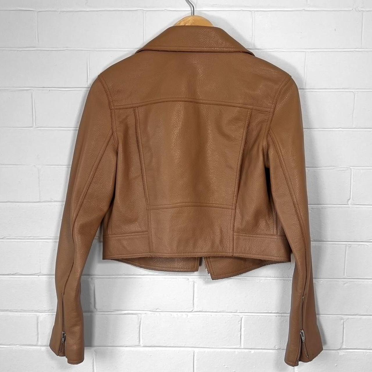 T by hot Alexander Wang brown leather jacket