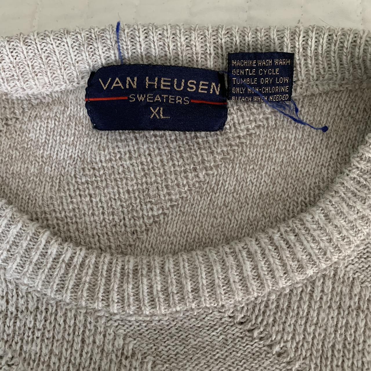 Van Heusen Men's Cream And Khaki Jumper | Depop