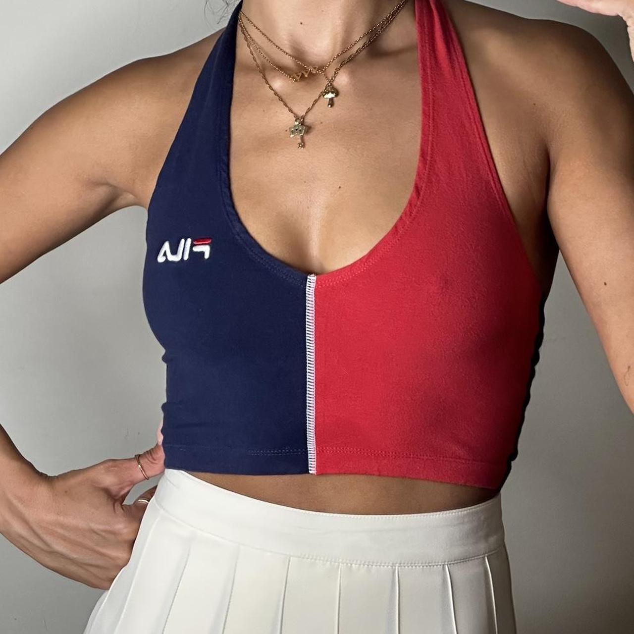 Fila red crop on sale top