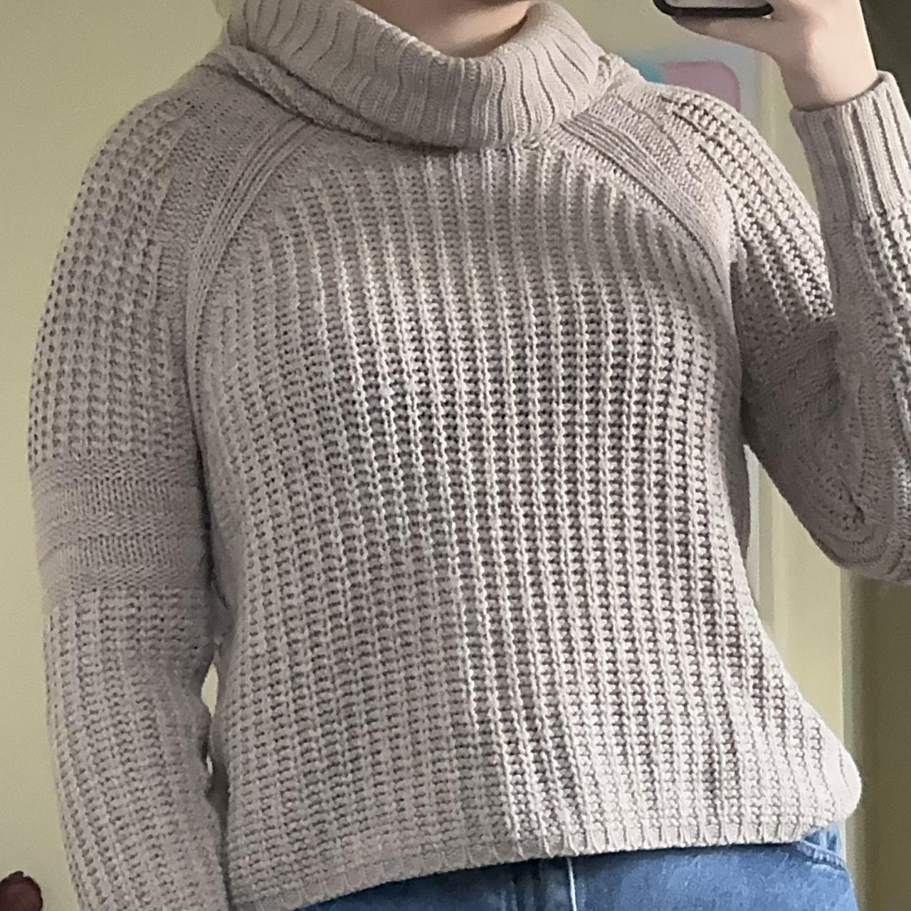 > cozy beige turtle neck sweater 🧸🤎 > super thick... - Depop
