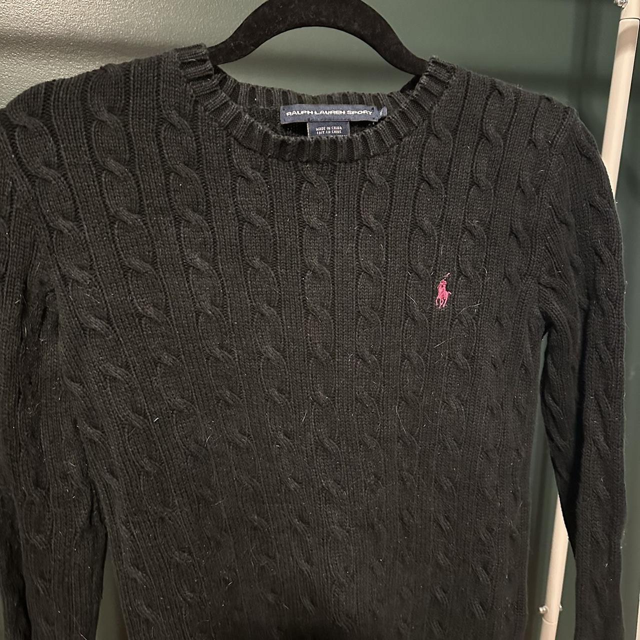 Black Ralph Lauren Sport 100% cotton sweater with... - Depop