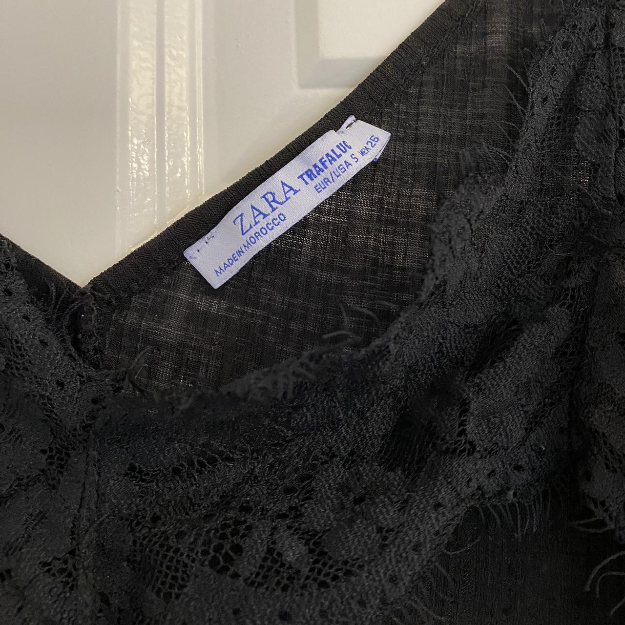 Zara black cami top with lace details