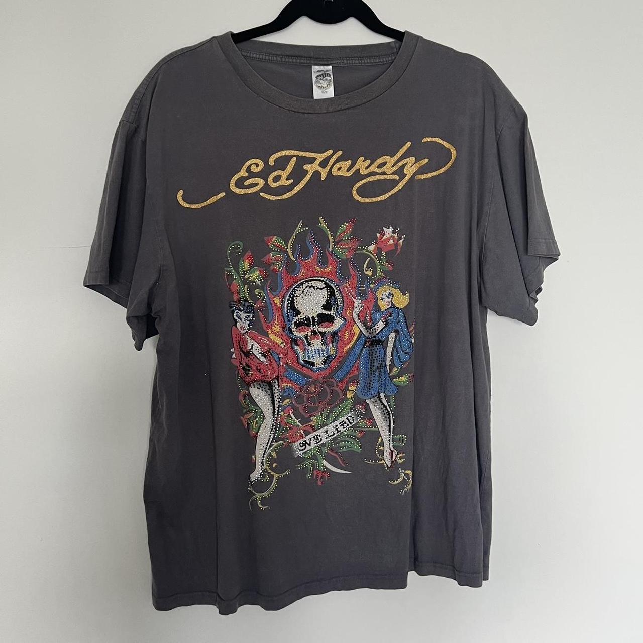 Ed Hardy Women's multi T-shirt | Depop