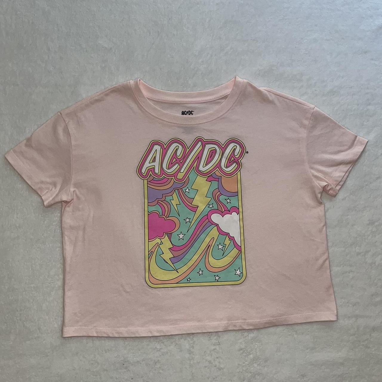 Pink AC/DC Merch Top - Size Small Great Condition -... - Depop