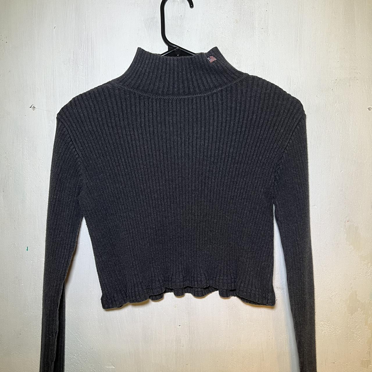 vintage ralph lauren cropped mock neck sweater... - Depop