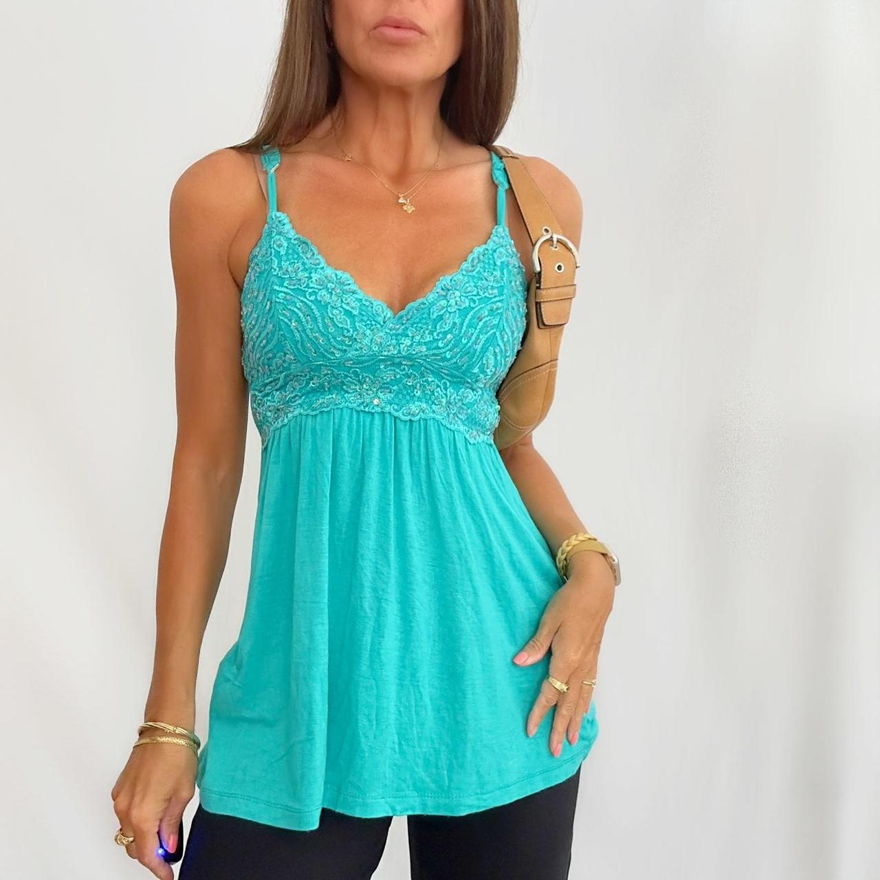 American Vintage Women's Blue Vest Depop