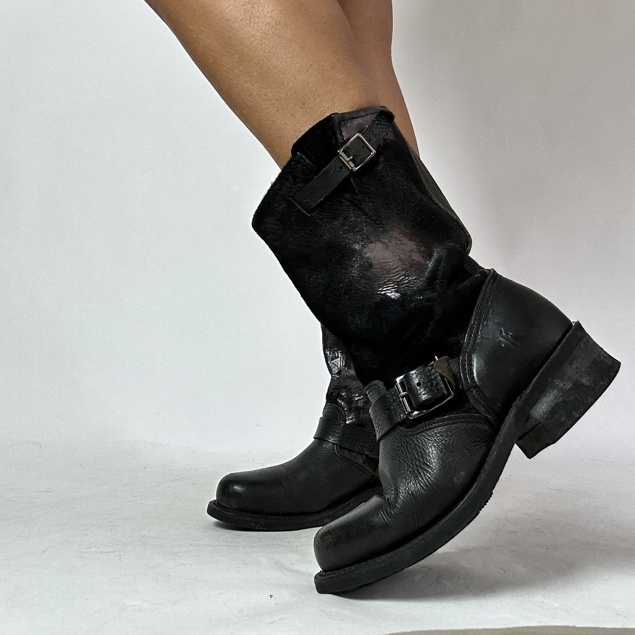 Frye black moto boots hotsell