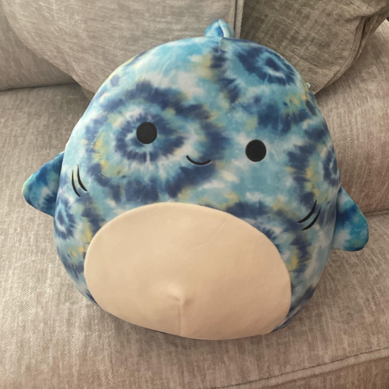 luther tie-dye shark squishmallow!! downsizing my... - Depop