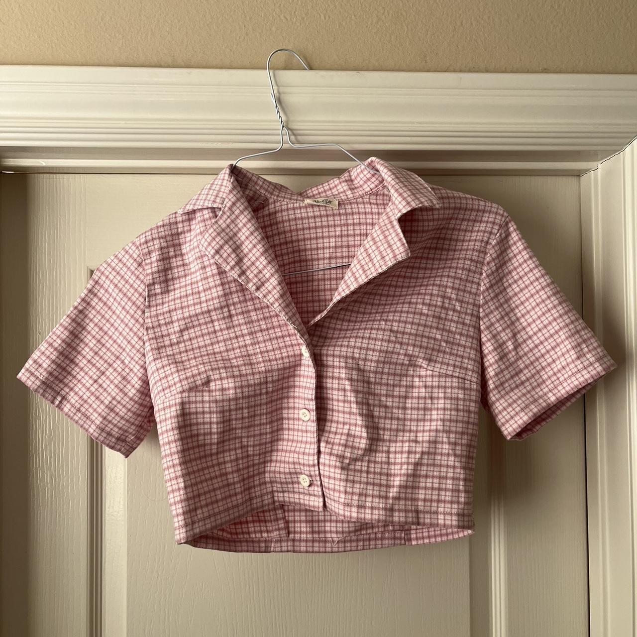 Pink plaid John Galt/ Brandy Melville cropped