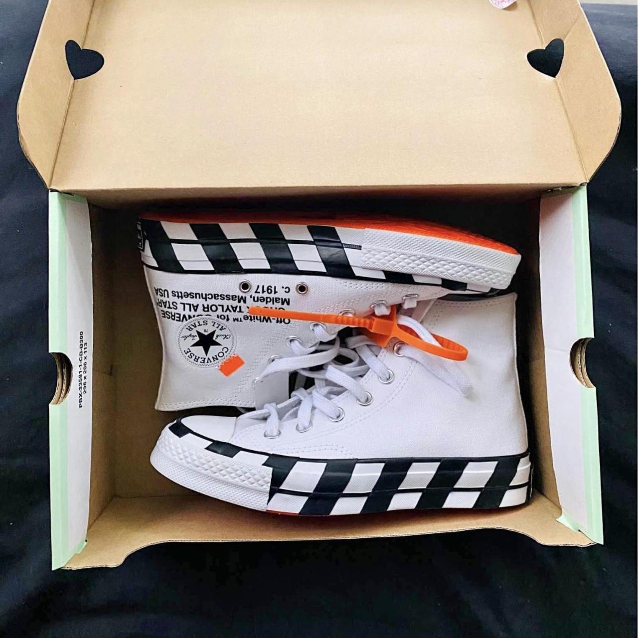 Off white converse chuck taylors. Size 8 women s 6. Depop