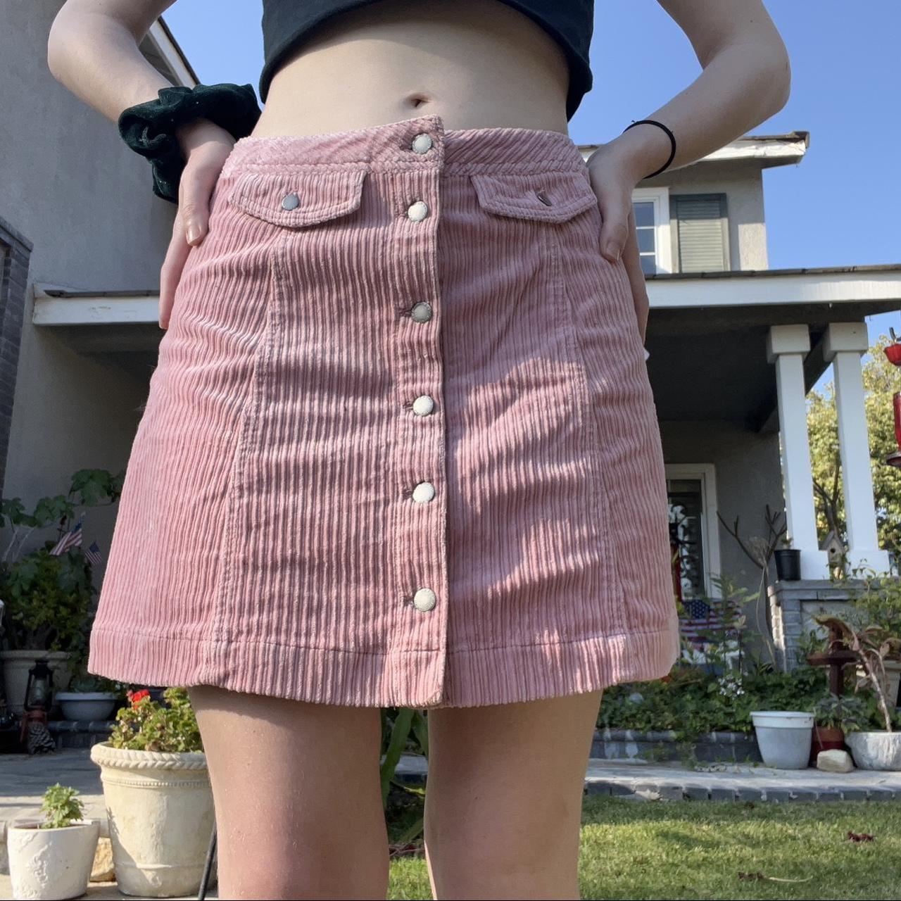 Pink corduroy clearance skirt h&m