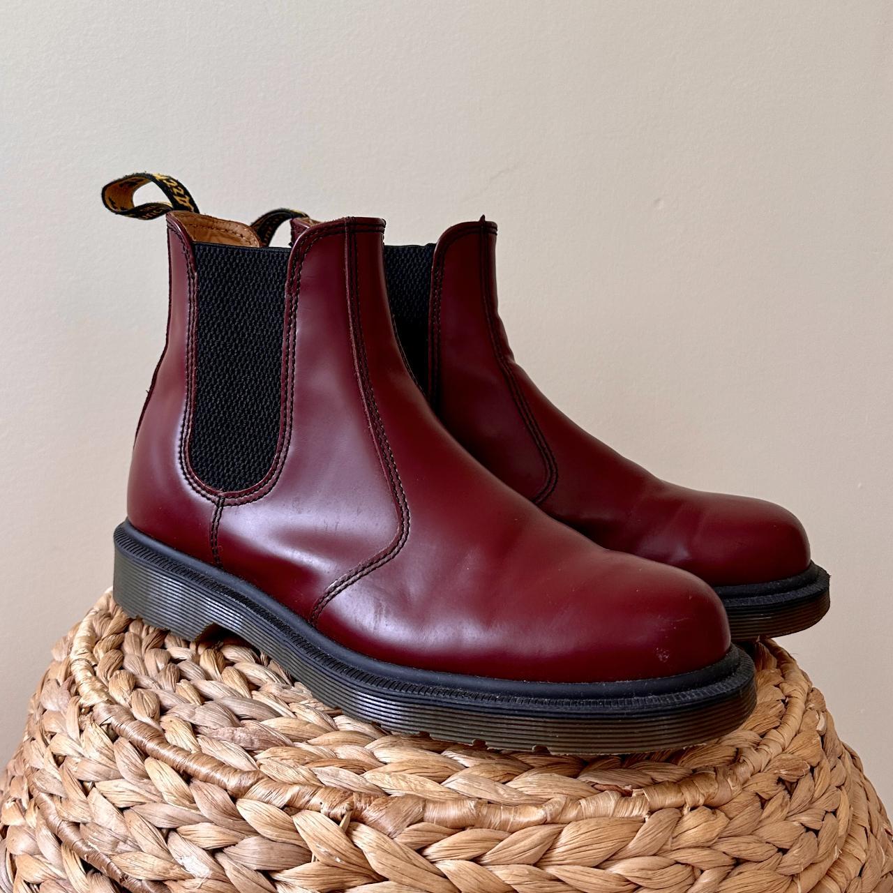 Red dr martens hot sale chelsea boots