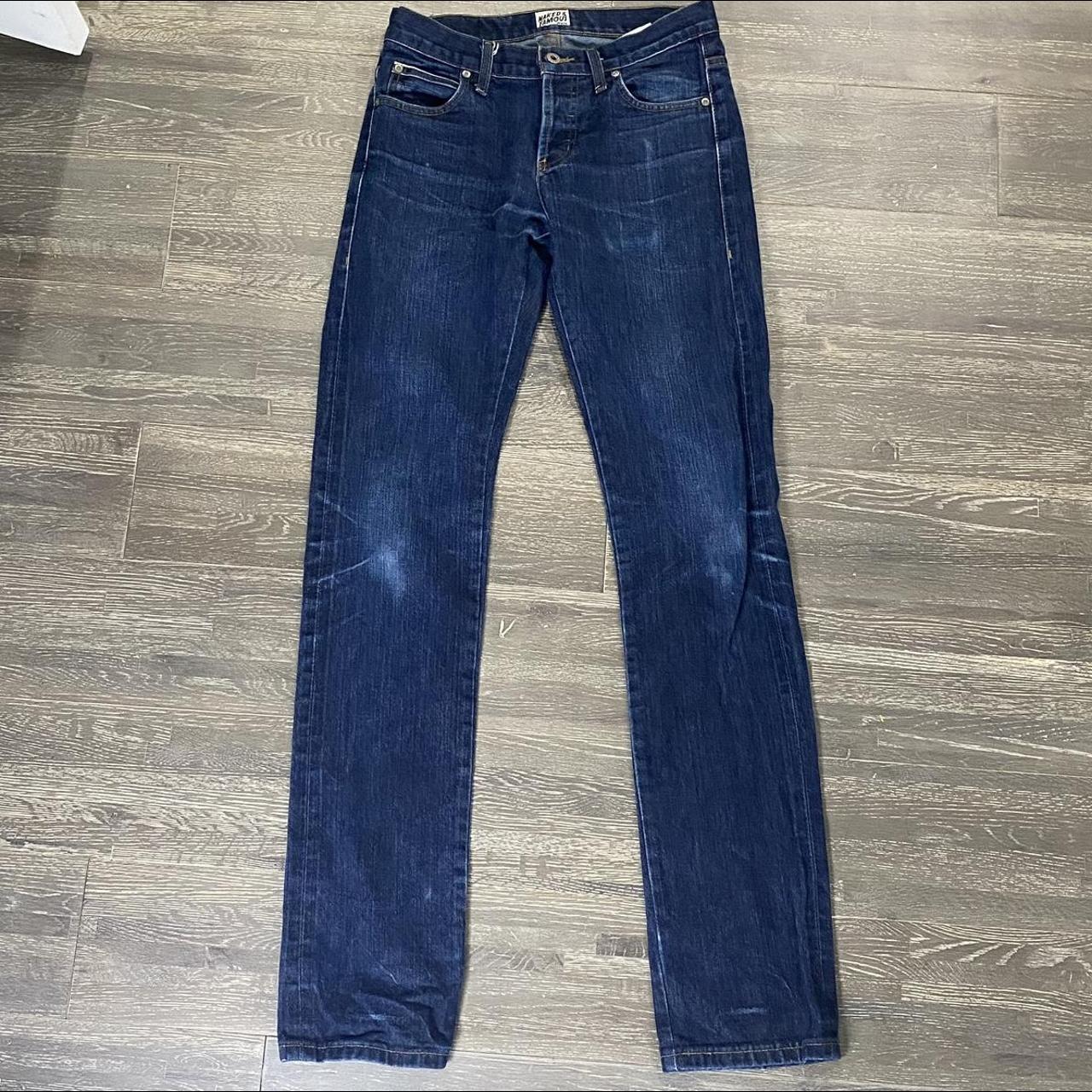 Naked & Famous Denim Women's Blue and Navy Jeans | Depop