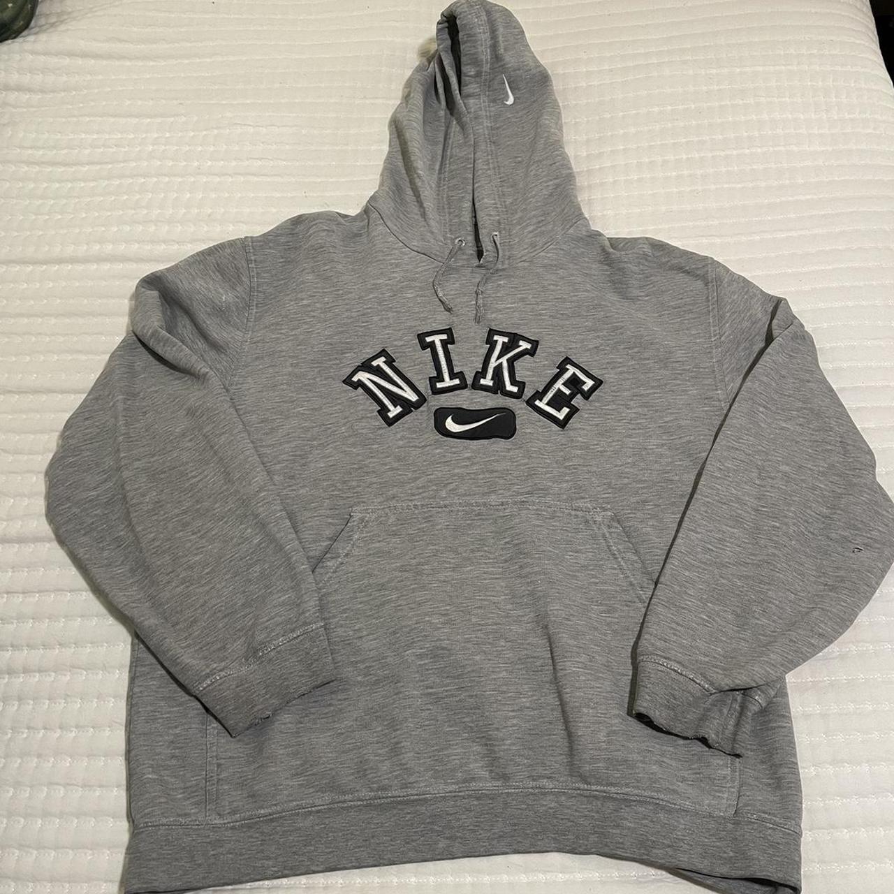 super cute vintage embroidered gray nike sweatshirt... - Depop