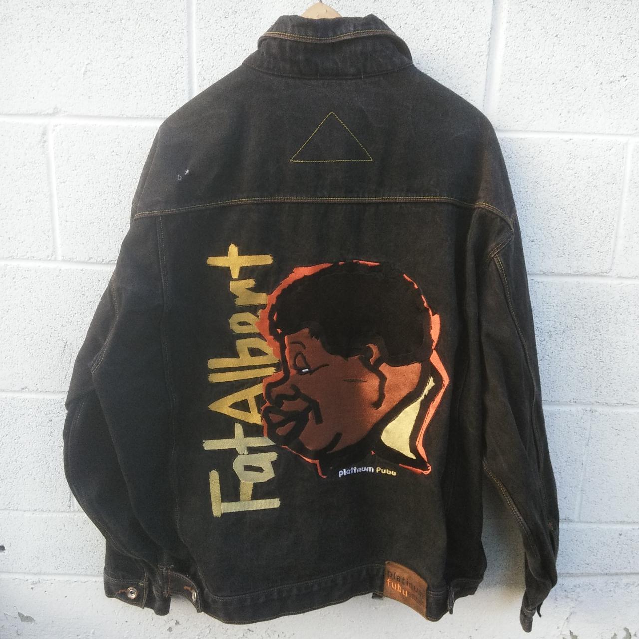 Platinum Fubu Fat Albert Black Jean Jacket Vintage... - Depop