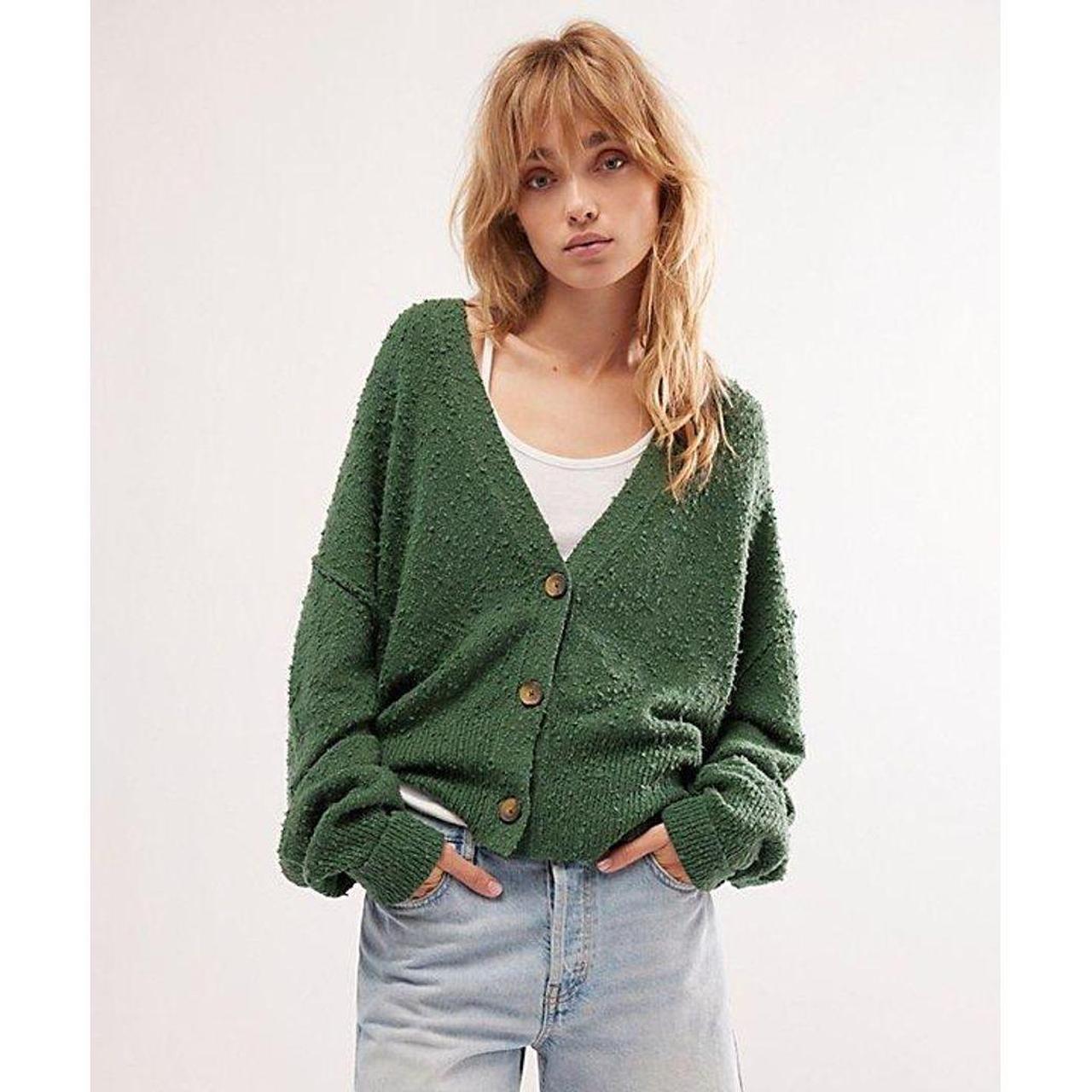 Free people clearance green cardigan