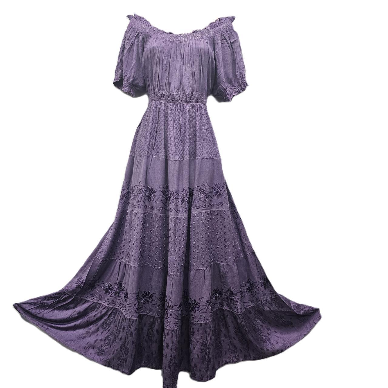 PLUS SIZE Boho Off-Shoulder Purple/Lilac Maxi Depop