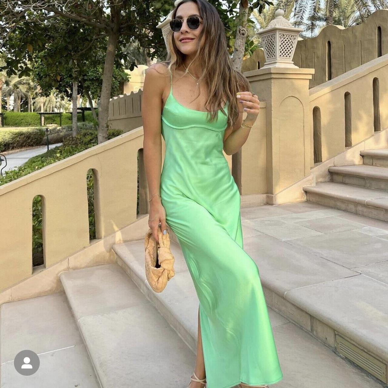 Zara green hotsell dress maxi