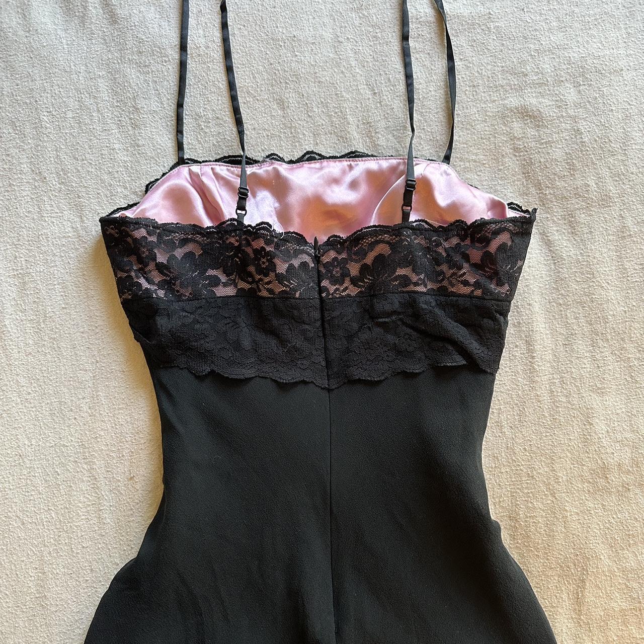 Express Women's Pink and Black Dress | Depop