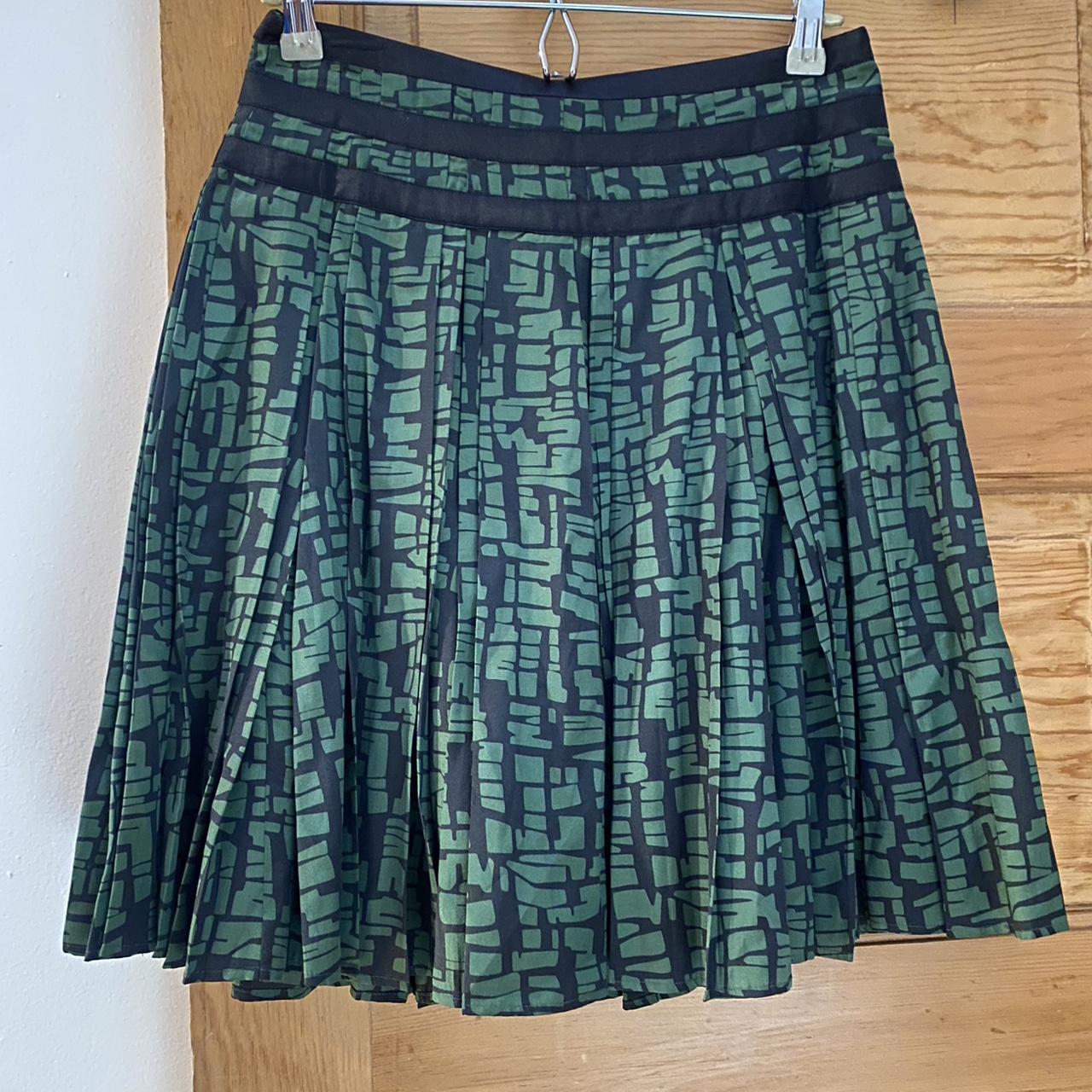 French connection shop green pleated skirt