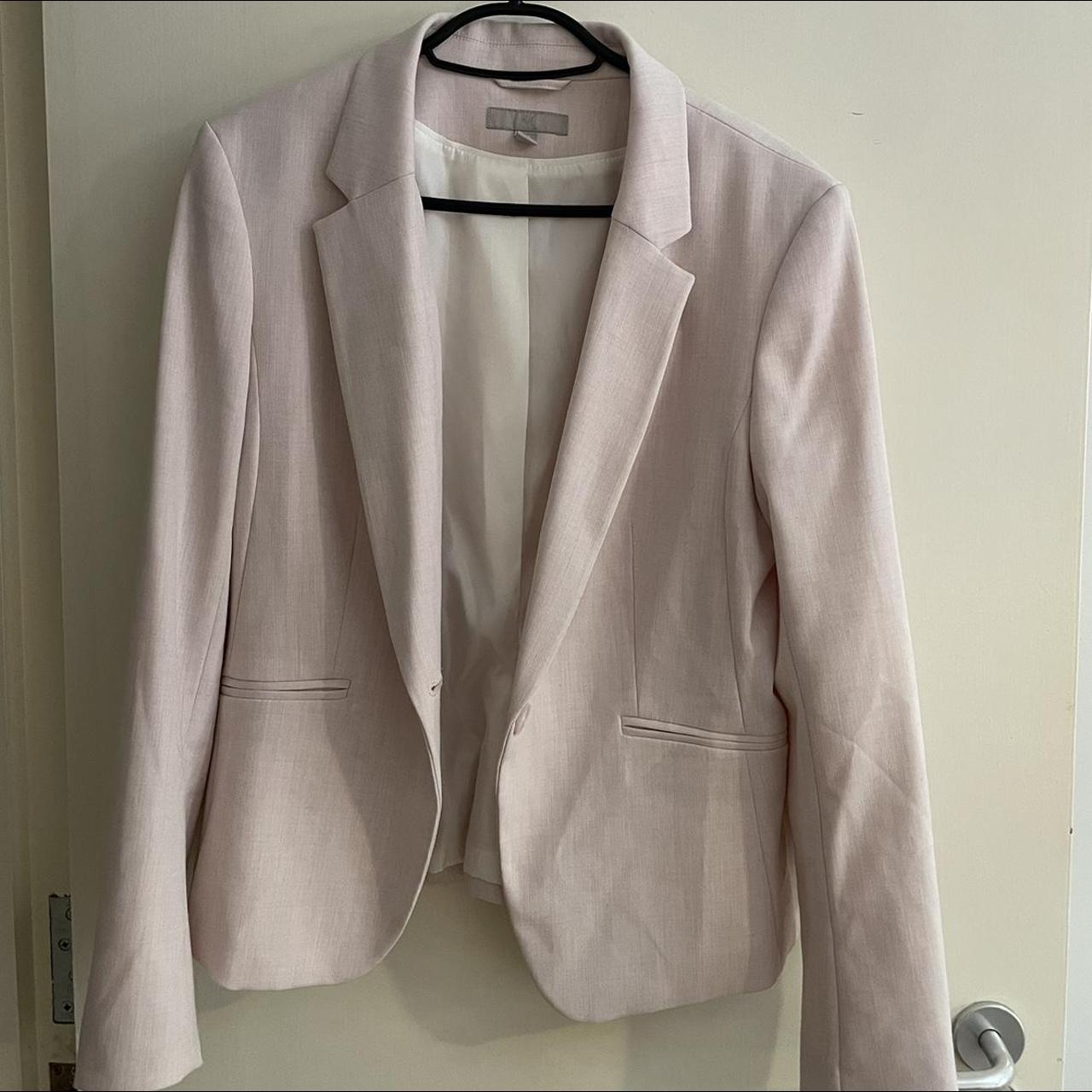 Baby pink blazer from H&M in a size 12, but fits... - Depop