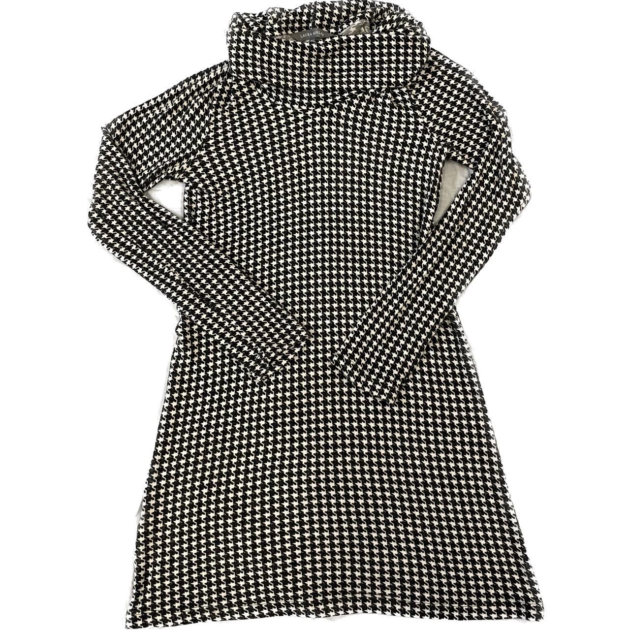 laura ashley UK 8 black white mono houndstooth long